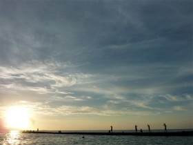 沖縄　竹富島　西桟橋からの夕景